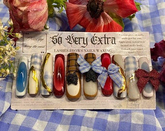 Dorothy Wizard of Oz Press On Nails: Hand Painted Wicked For Good Nail Art
