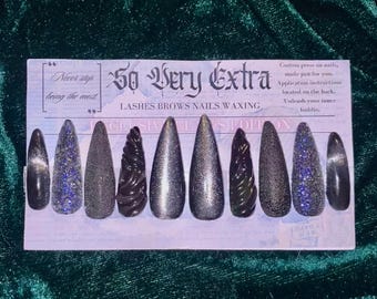 Elphaba Press On Nails: Color Changing Wicked Witch Inspired
