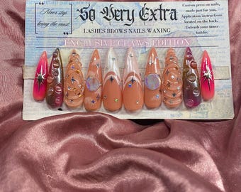 Glinda Galinda Wicked For Good Press On Nails Hand Painted Custom Halloween