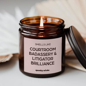 Funny Lawyer Gift, Law Graduation Gift, Attorney Gift, Bar Exam Gift, Future Lawyer Candle, Funny Candle for Attorneys