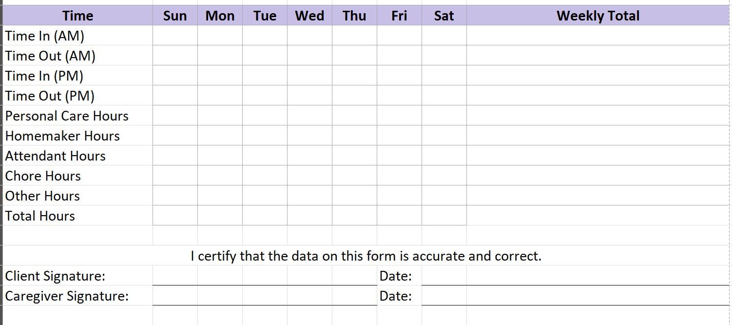 Caregiver Progress Note | Printable Excel Template, Weekly Care Log - Etsy