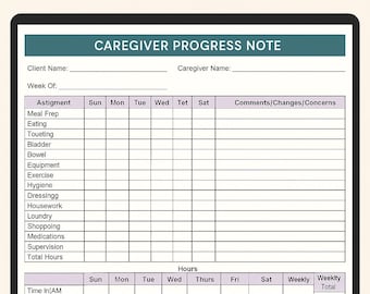 Pflegehinweis | Druckbare Excel Vorlage, Wochenpflegebuch