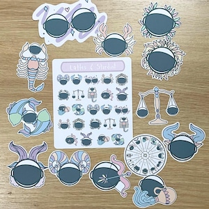 Leuk stickervel astrologische sterrenbeelden met extra grotere tekensticker | Horoscoop, Griekse tekens, Sterrenbeeld, Schorpioen, Maagd, Tweelingen