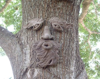 Old Man Winter Tree Face Concrete Garden Decor