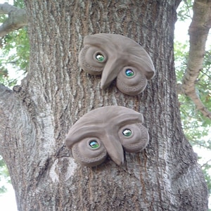 Mr. and Mrs. Who Tree Faces Concrete Garden Decor