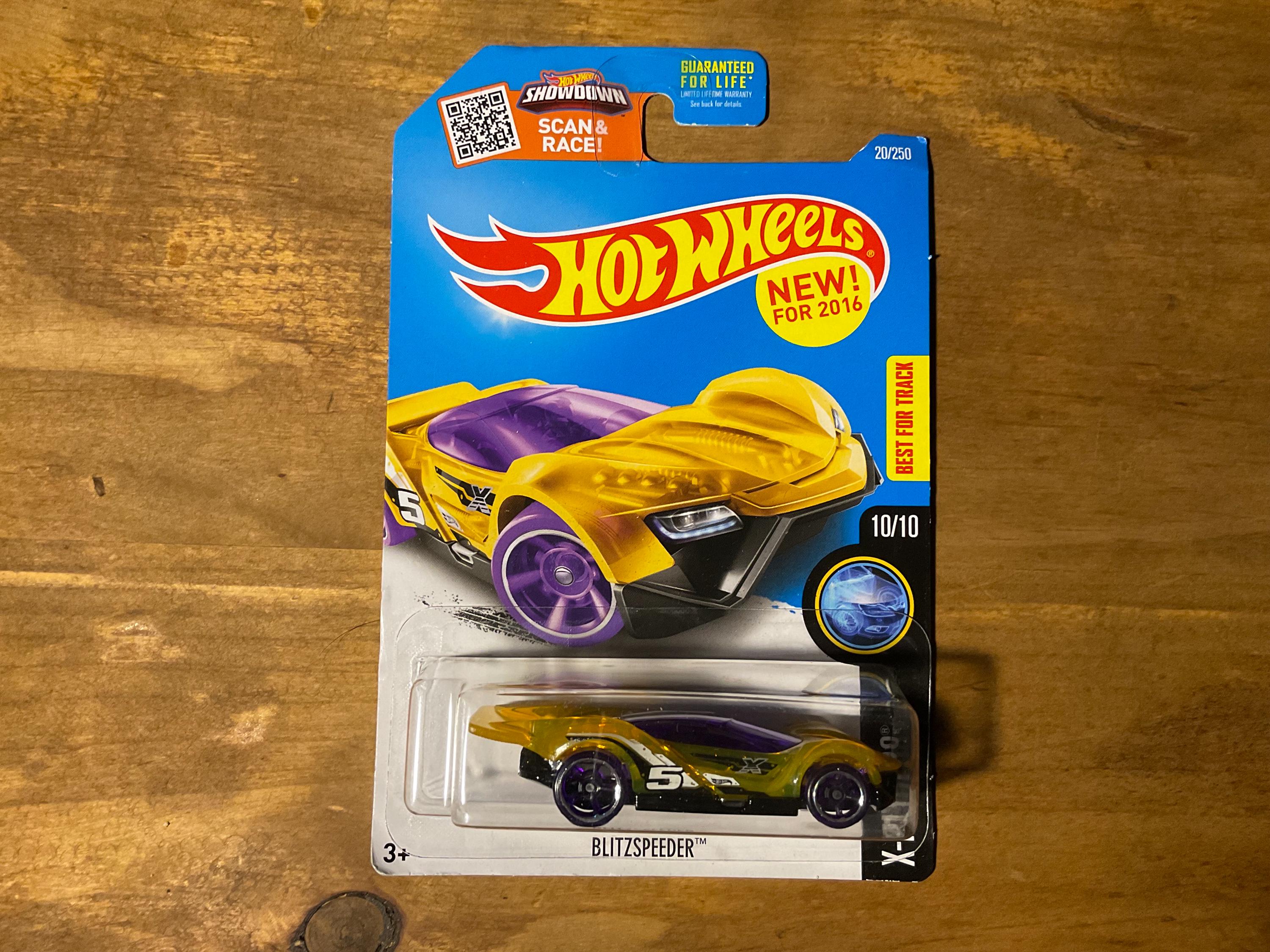 Hot Wheels 2016 Scan&race Yellow Blitzspeeder #20/250 HW X-raycers
