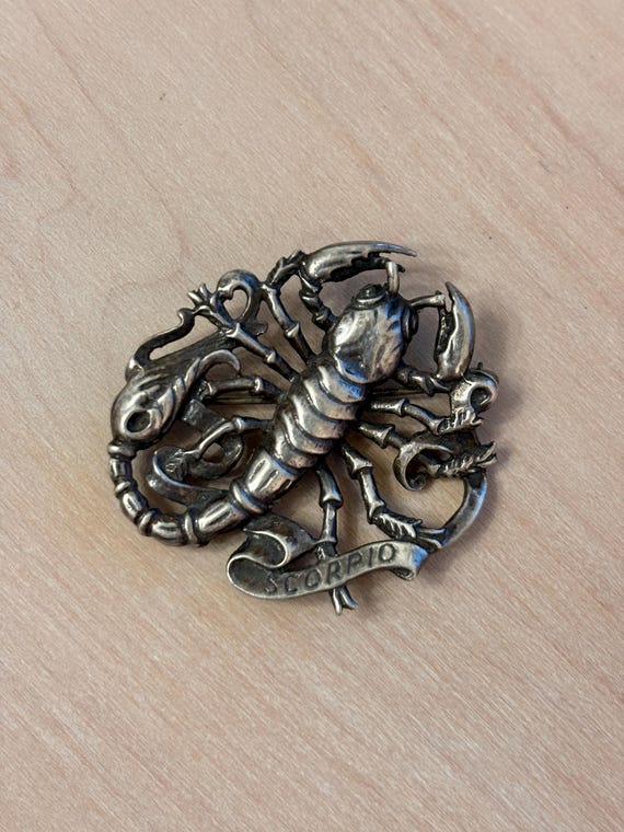 Sterling Silver Scorpio Brooch by Cini