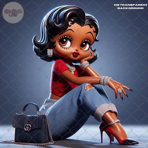 Black Betty Boop png, Classy Betty boop, Boujee Betty Boop, StreetWear Betty Boop, DTF, heat transfer,Betty boop png, tshirt design Clipart
