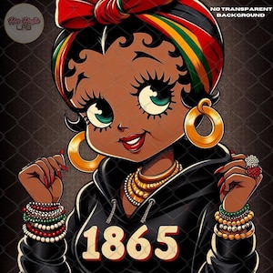 Juneteenth Black Betty Boop png, Juneteenth png sublimation design download| Afro Woman PNG, Juneteenth 1865, Betty Boop Freedom Day 1865
