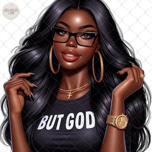 Black Girl Faith Png, Black Woman Faith Clipart, Jesus and Faith, Black girl clipart, Prayer Journal Cover,Christian Png, PNG Women of Faith