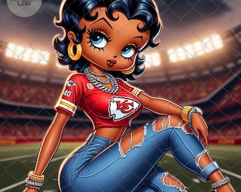 Betty Boop Kansas City Fan Png| Boujee Kansas City Fan Png 2025|Eagles vs Chiefs Png|Chiefs Fan Girl Png| Kansas City Superbowl 2025| KC png