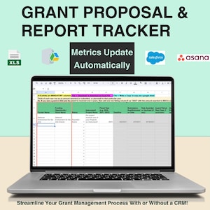 Rastreador de propostas e relatórios de doações sem fins lucrativos, planilha do Excel, planilhas do Google, ferramenta de arrecadação de fundos e gerenciamento de doações com prazo limite, ferramenta de CRM