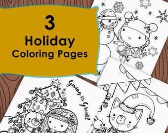 Holiday Coloring pages, Christmas coloring pages, Cute coloring pages for kids