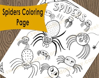 1 Cute Spider's Coloring page, Fun kids activities