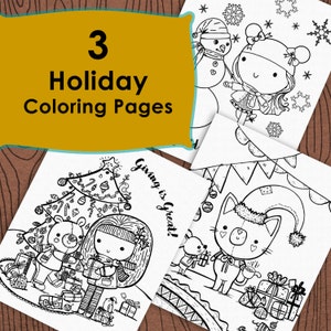 Holiday Coloring pages, Christmas coloring pages, Cute coloring pages for kids image 1