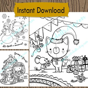 Holiday Coloring pages, Christmas coloring pages, Cute coloring pages for kids image 2