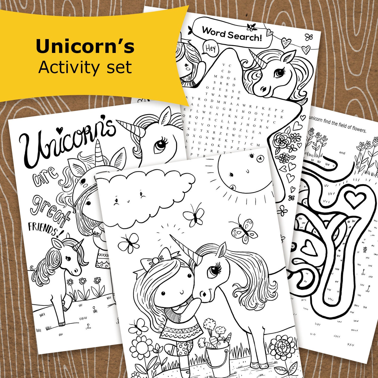 Unicorn Activity Fun Kids Activitiescoloring Pagesprintable Etsy