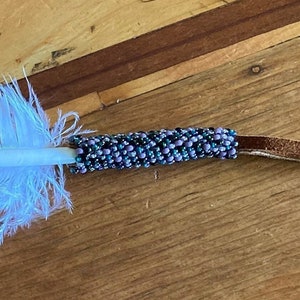 Peyote stitched imitation (painted) eagle feather