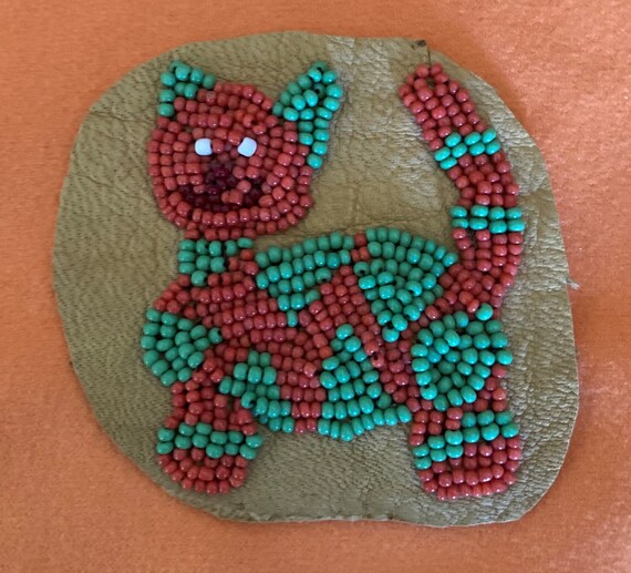 Beaded Leather Patch - image 1