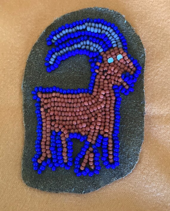 Beaded Leather Patch - image 1