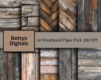 Rustic Wood Digital Paper Pack | Aged Textures (Digital Download)