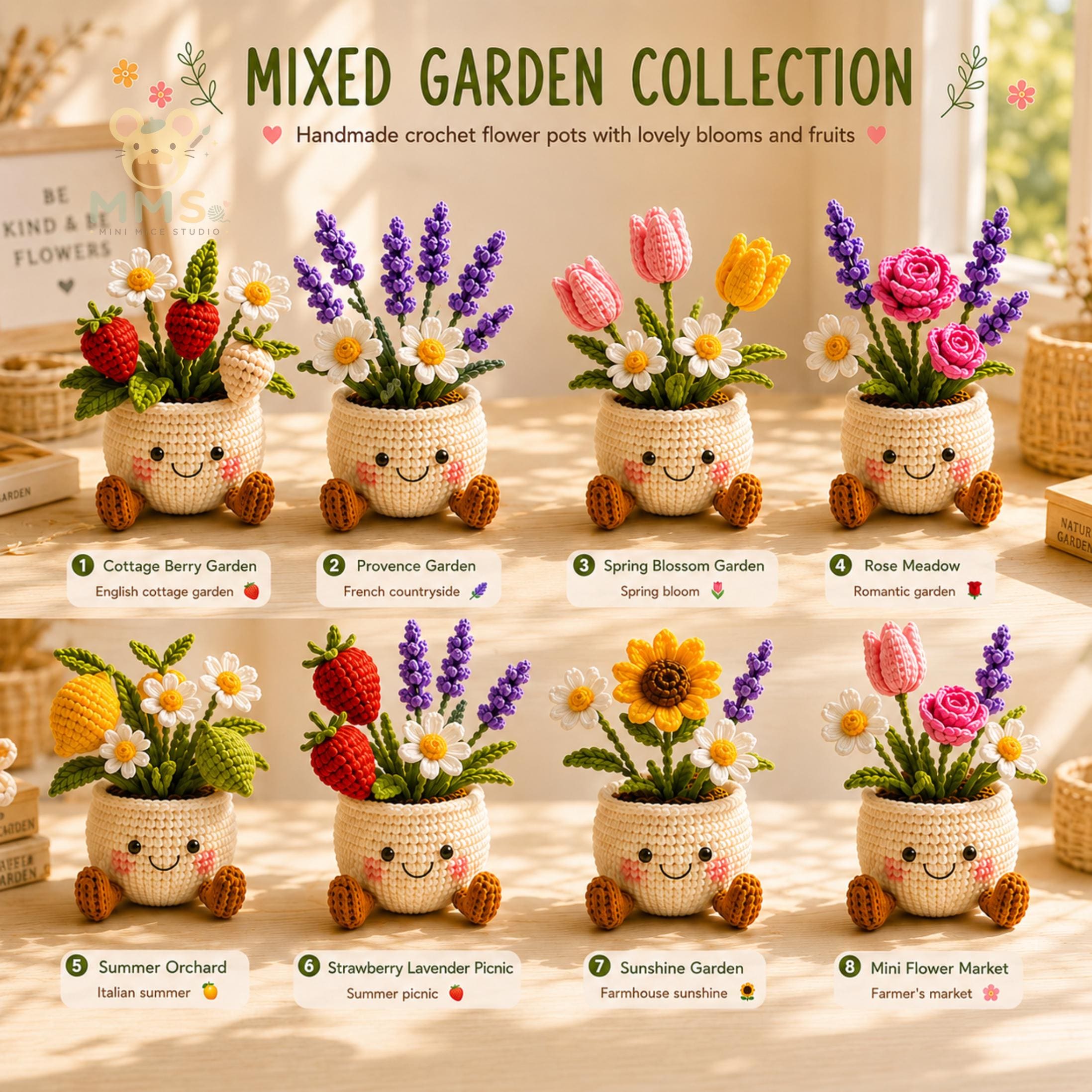 かぎ針編みの鉢植えの花 - Etsy 日本