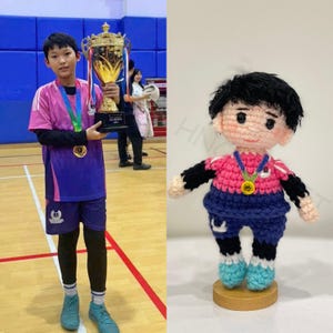 Personalisierte Häkelpuppe – Benutzerdefiniertes Porträt Spielzeug – Amigurumi Geschenk für Freund, Familie oder Paar – HNCrochet