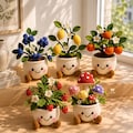 Crochet Plant Pot Handmade Desk Decor Gift with Blueberry Lemon Orange Strawberry Mushroom Design product logo