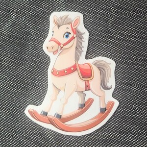 Cute Rocking Horse Sticker | Kids Nursery Decor | Scrapbooking & Crafts