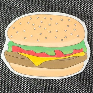 Cheeseburger Water Resistant Vinyl Sticker