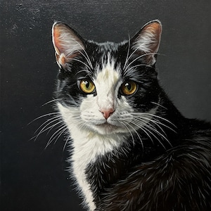 Pet portrait custom oil painting from photo, Cat portrait painting, Dog portrait painting, pet lover gift, Personalized pet memorial gift
