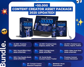 50,000+ Content Creator Asset Package: Social Media, Instagram, TikTok (PLR MRR)