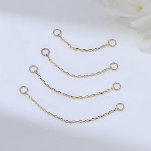 Cadena de cable colgante de oro macizo de 14 quilates para piercing hélix, cadena minimalista para lóbulo de la oreja, nariz, cartílago y tragus.