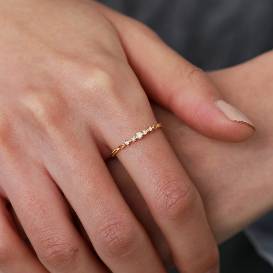 Anillo Pavé Oro Amarillo Diamante Redondo - Ref. 4958