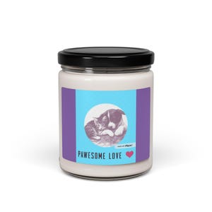 Paw-some Love Scented Soy Candle - Perfect for Cat Lovers, Cozy Home Decor, Gifts for Pet Parents, Relaxation, Cat-themed Gifts