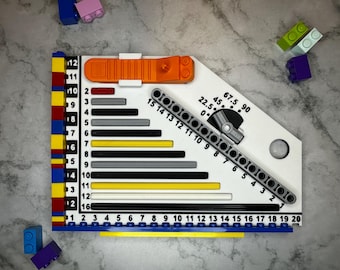 Brick ruler measuring tool- Lego compatible, 3d printed, MOC building tool - FREE SHIPPING!
