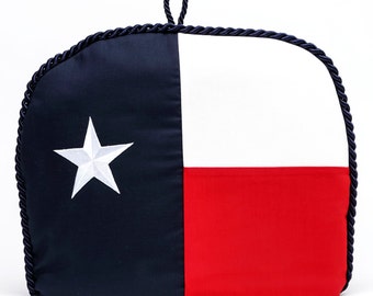 Tea Cozy / Cosy - Texas Lone Star with Navy Braid