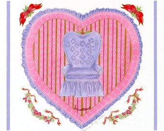 Sweetheart Chair / Giclee Print / Watercolor