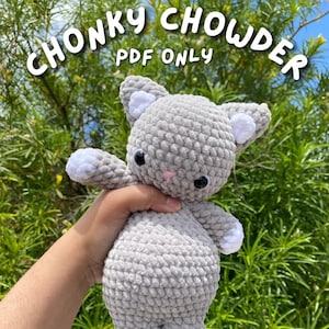 Virkmönster för Chonky Chowder-katt, Amigurumi-katt, Nybörjarvänligt virkmönster för katt (endast PDF)