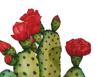 Cactus - Polka Dot Cactus - Bohemian Art - Boho Wall Art - Desert - Botanical - Watercolor Print - Desert Rose - Floral - Ready to Frame