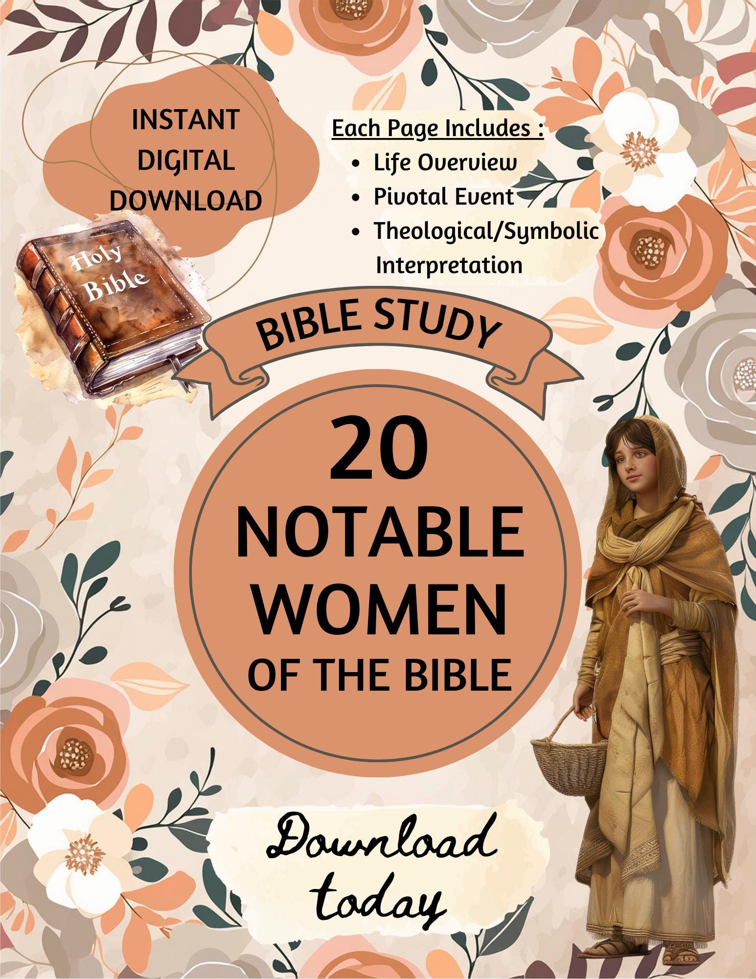 20 Notable Women of the Bible – Bible Character Study Guide (digital ...