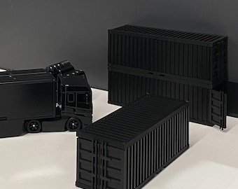 3D-afdrukbare 3D-afdrukbare schaal 1:64 verzendcontainer STL 3MF, miniatuur laaddoos voor diorama garagescène, PLA-monster, schaalmodelaccessoires