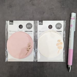Gold Foil Mini Message Cards – 20pcs, Round Floral Design for Tags & Journaling, kawaii message card