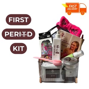 First Period Gifts Puberty Gift Box with Pads Teen Menstrual Care Package Moon Time Celebration Gift Natural First Period Kit for Girls