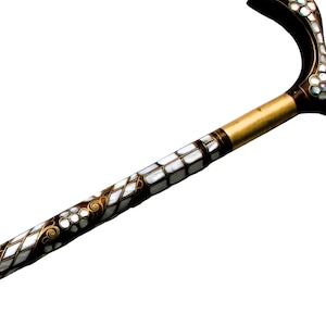 Unique Cane-Mother of Pearl Cane-Mother of Pearl inlaid Walking Stick–Walking stick-Handmade walking stick-- Handmade Cane-Fathers day gift