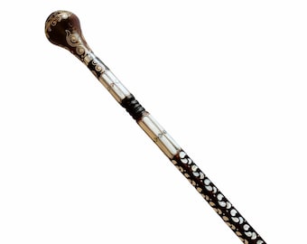 Unique Cane-Mother of Pearl Cane-Mother of Pearl inlaid Walking Stick–Walking stick-Handmade walking stick-- Handmade Cane-Fathers day gift
