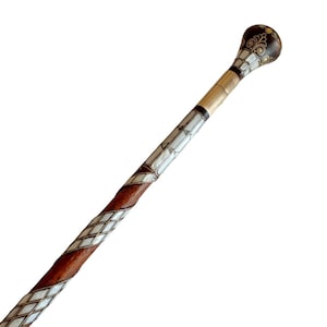 Unique Cane-Mother of Pearl Cane-Mother of Pearl inlaid Walking Stick–Walking stick-Handmade walking stick-- Handmade Cane-Fathers day gift