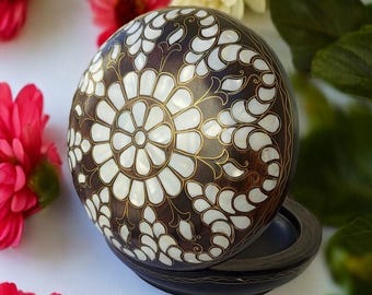 黄金のマザーオブパールの宝箱：八角形のジュエリーケース - Etsy 日本