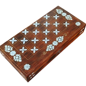 Handmade Backgammon Set-Mother Of Pearl-Backgammon Board-Backgammon Set-Wooden Backgammon-Vintage Backgammon Set-Board Game-Chess Set