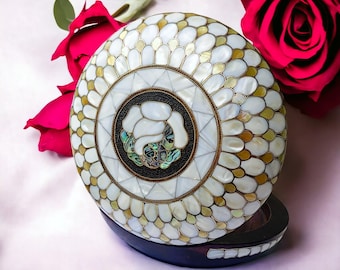 黄金のマザーオブパールの宝箱：八角形のジュエリーケース - Etsy 日本